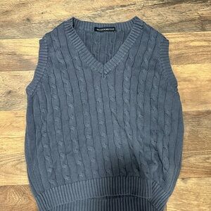 Brandy Melville Blue Cable Knit Sweater Vest